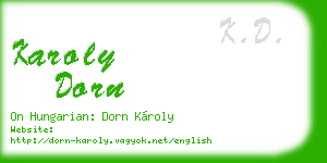 karoly dorn business card