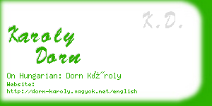 karoly dorn business card